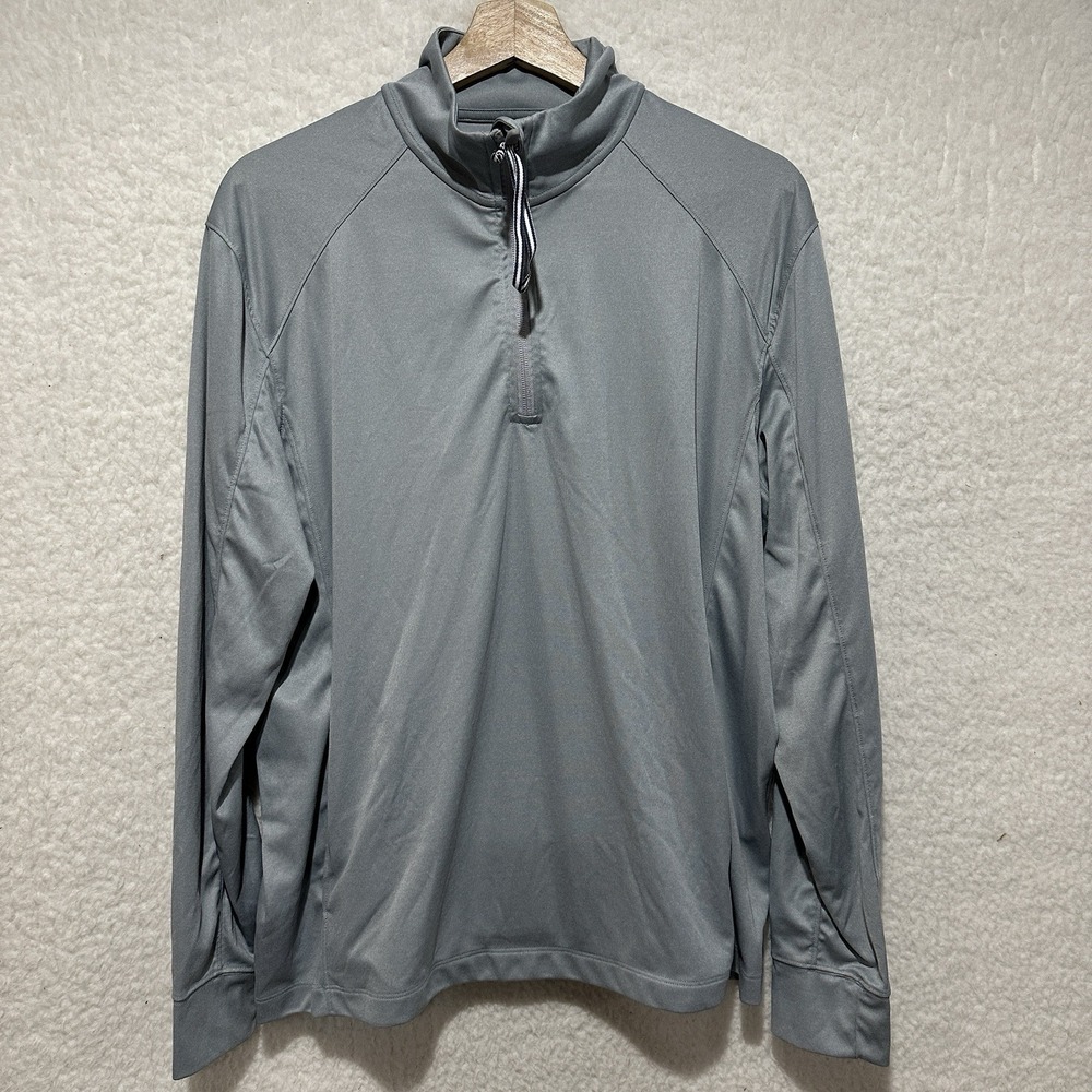 Vineyard Vines Performance Shirt Mens Long Sleeve Mock Neck 1/4 Zip Gray Size M
